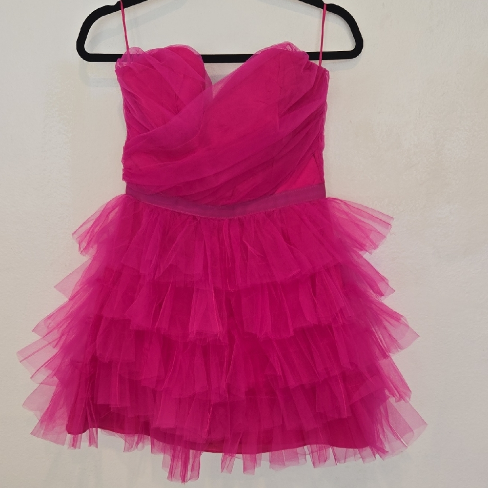 Luxxel Fuchsia Layered Women's Tutu Dress Size M